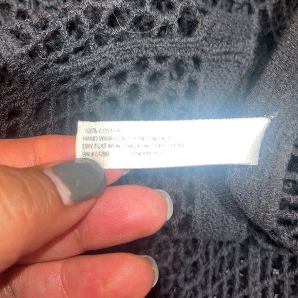 Francesca's Black Crochet Knit Swim Cover Up - Picture 5 of 6